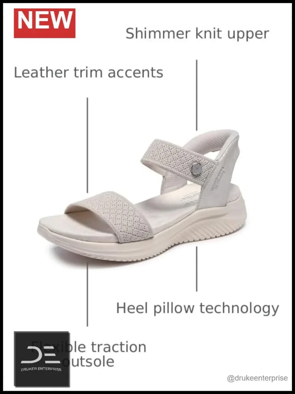 Skechers Women's Ultra Flex 3.0 Slide Sandals Yoga Foam Comfort Wedge